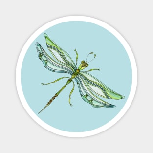 Deco Dragonfly Watercolor Magnet